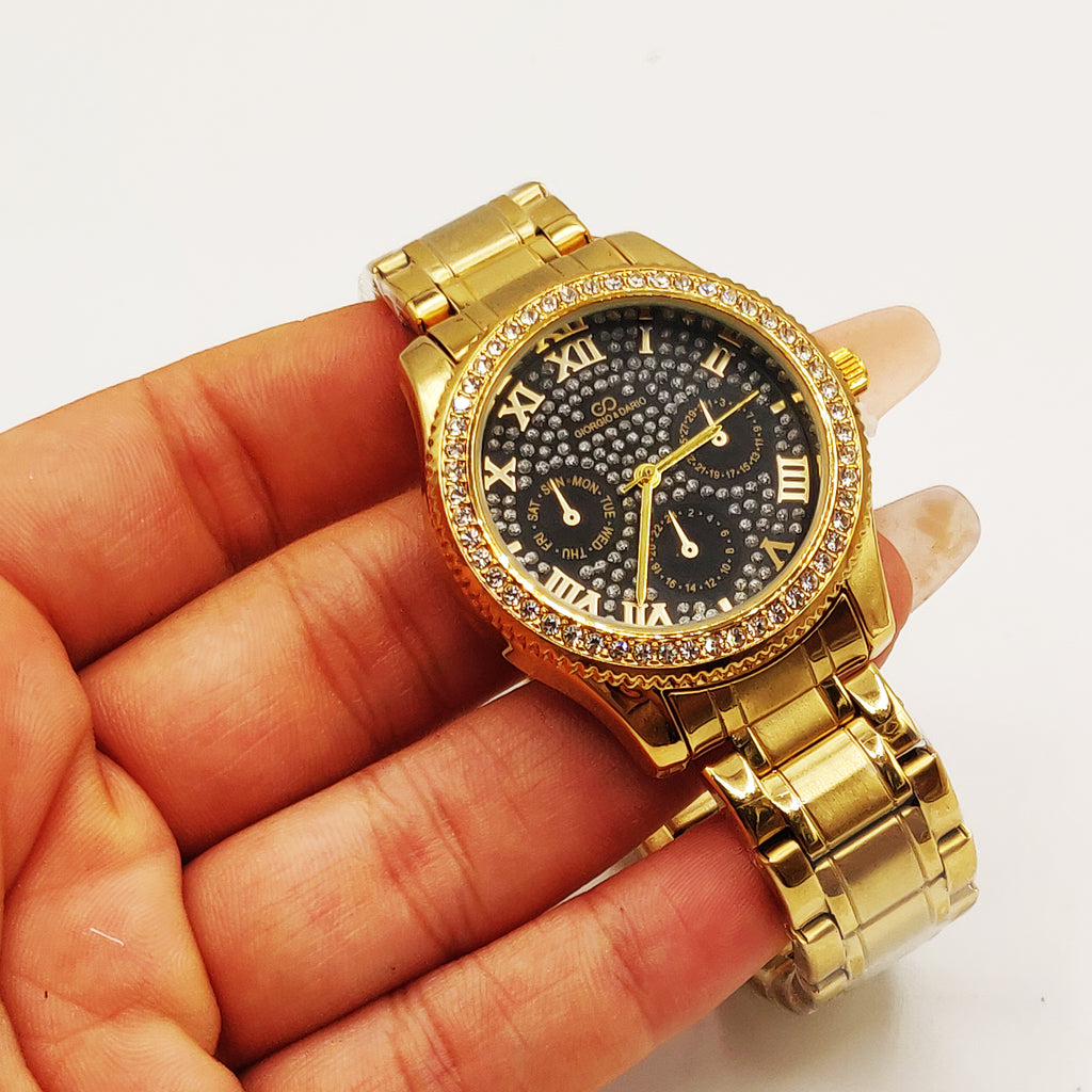 Montre Giorgio & Dario 6351 Fond Noir Cristaux