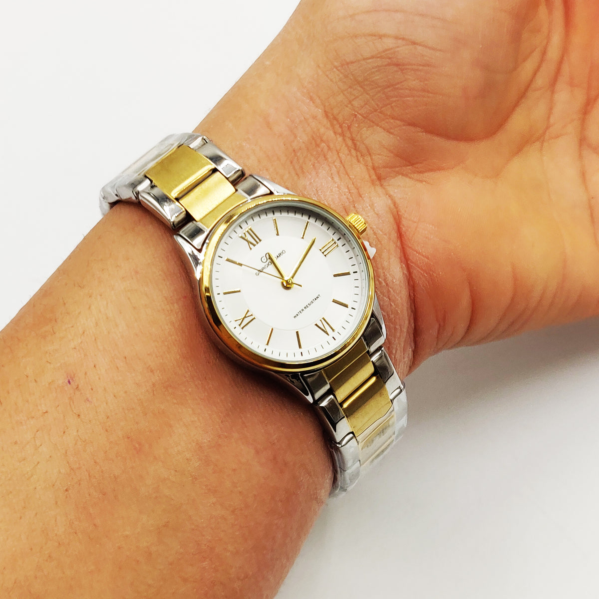 Montre Giorgio & Dario EU4558 Fond Blanc Bracelet Argenté et Doré