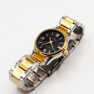 Montre EU4558 Fond Noir Bracelet Argenté et Doré