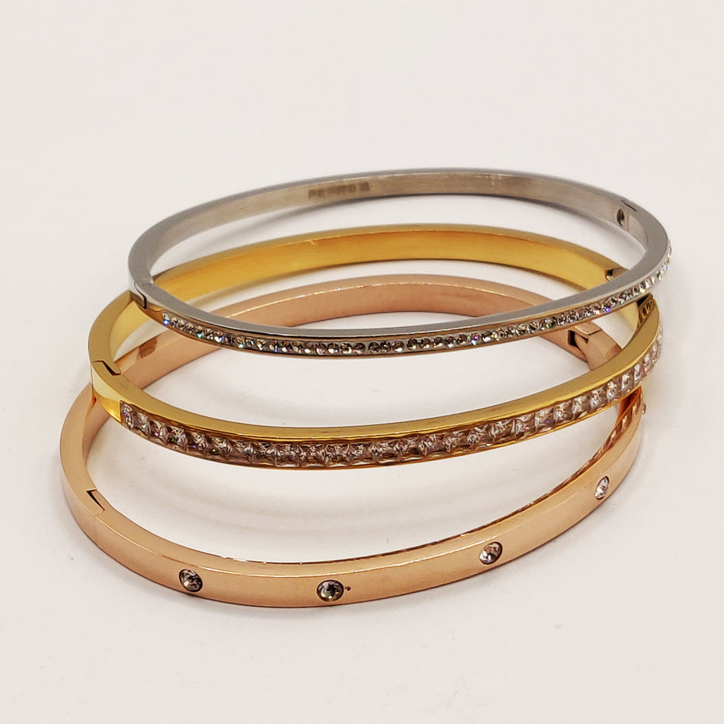 Trio de Bracelets Cristaux Tricolores Luxe